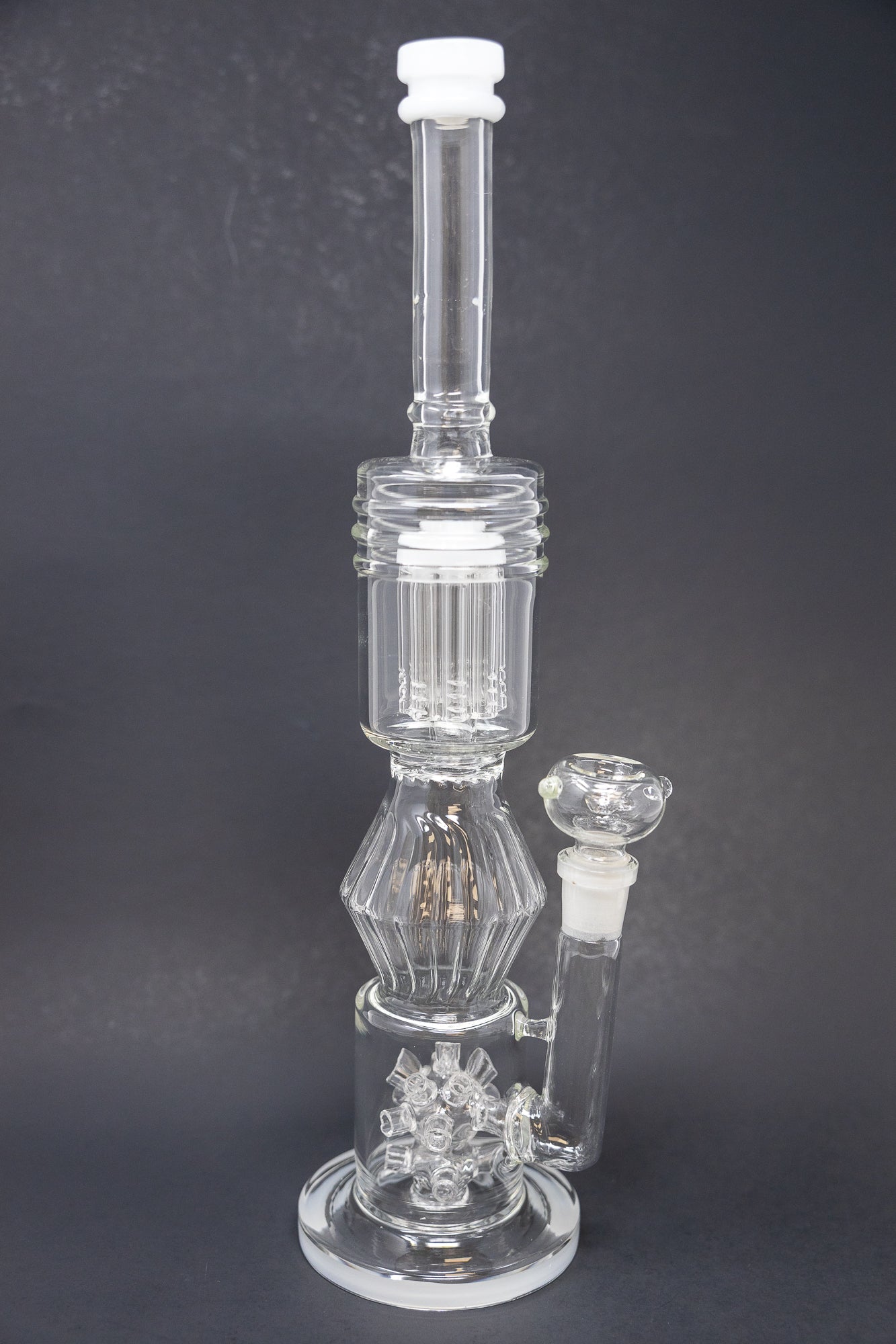 16" White Twisted Double Percolator w/ Splash Guard