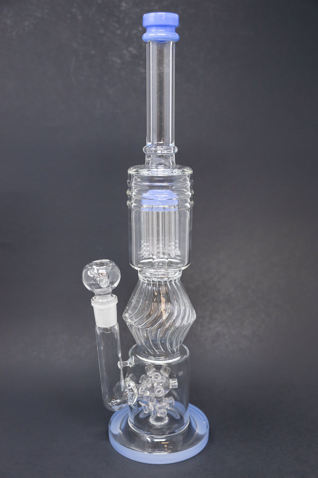 16" Light Blue Twisted Double Percolator w/ Splash Guard