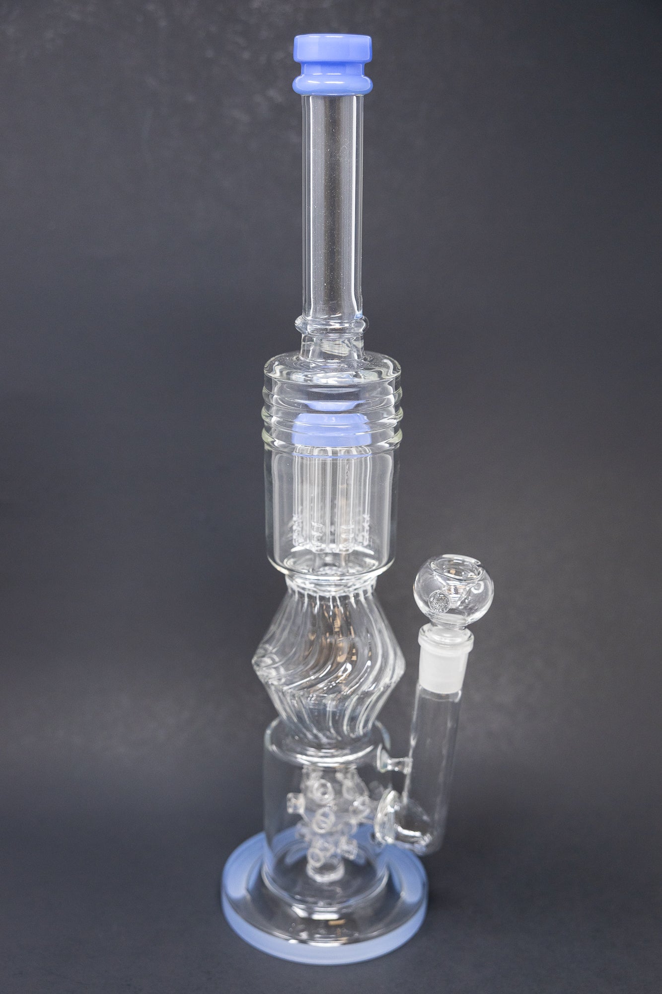 16" Light Blue Twisted Double Percolator w/ Splash Guard