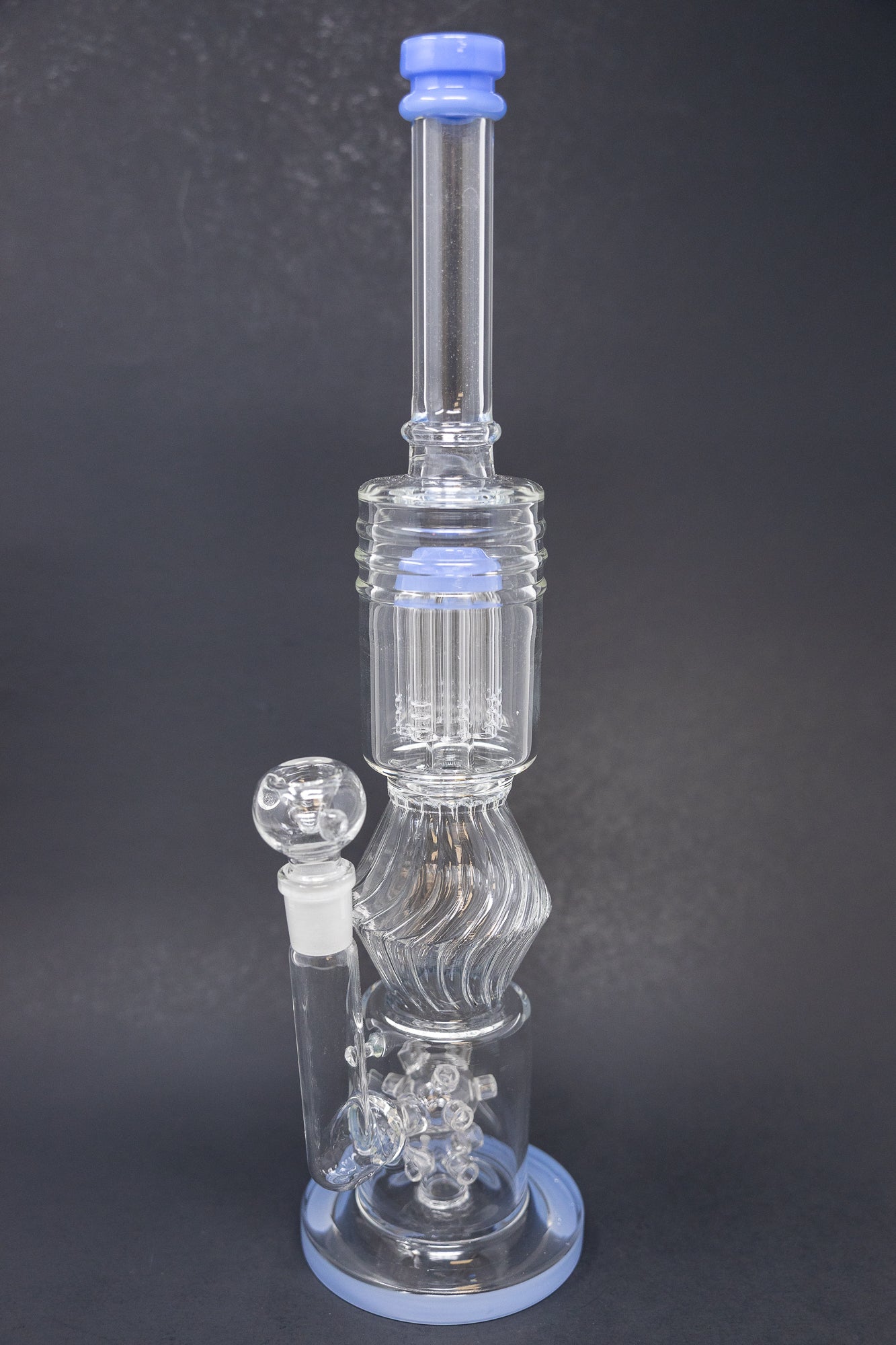 16" Light Blue Twisted Double Percolator w/ Splash Guard