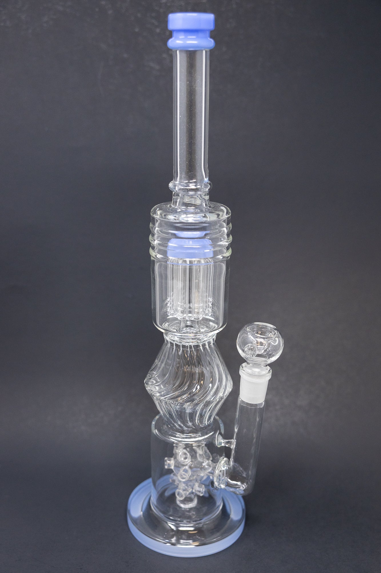 16" Light Blue Twisted Double Percolator w/ Splash Guard