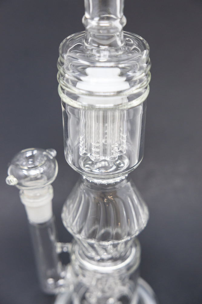 16" White Twisted Double Percolator w/ Splash Guard