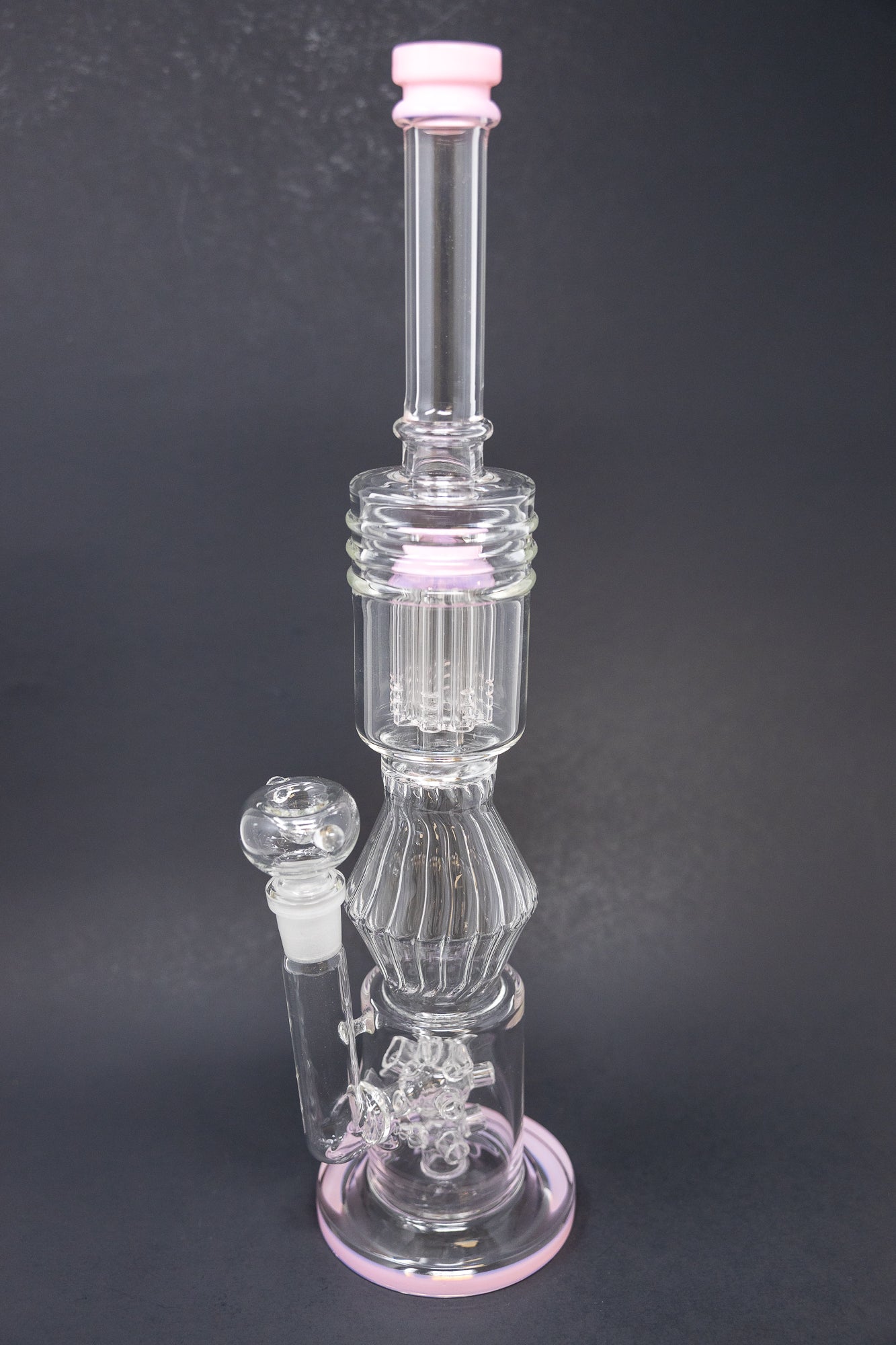 16" Pink Twisted Double Percolator w/ Splash Guard
