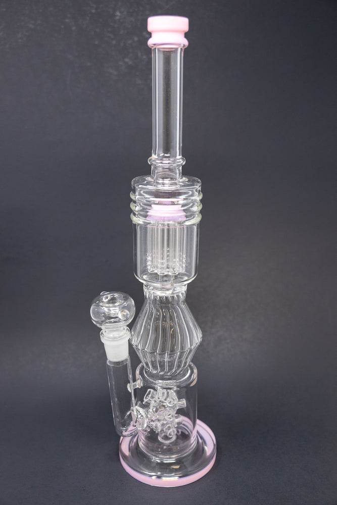 16" Pink Twisted Double Percolator w/ Splash Guard