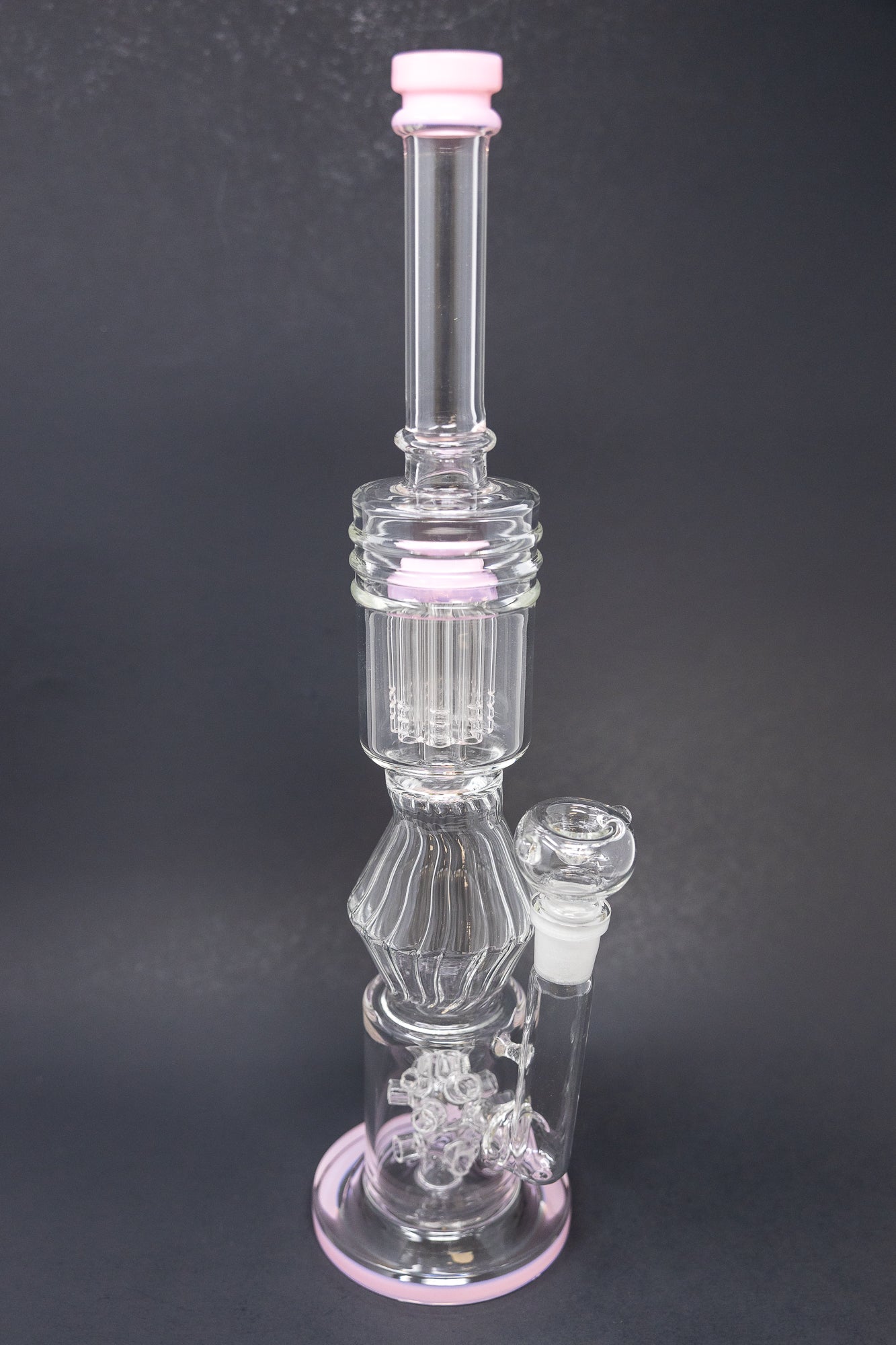 16" Pink Twisted Double Percolator w/ Splash Guard