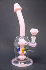 10" Pink Mushroom Shower Bend Bong