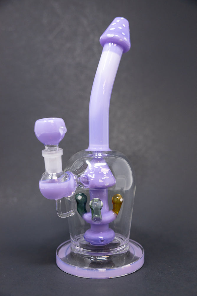 10" Purple Mushroom Shower Bend Bong