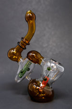 7" Dark Amber Double Chamber Bubbler