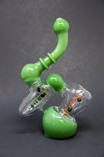 7" Milky Green Double Chamber Bubbler