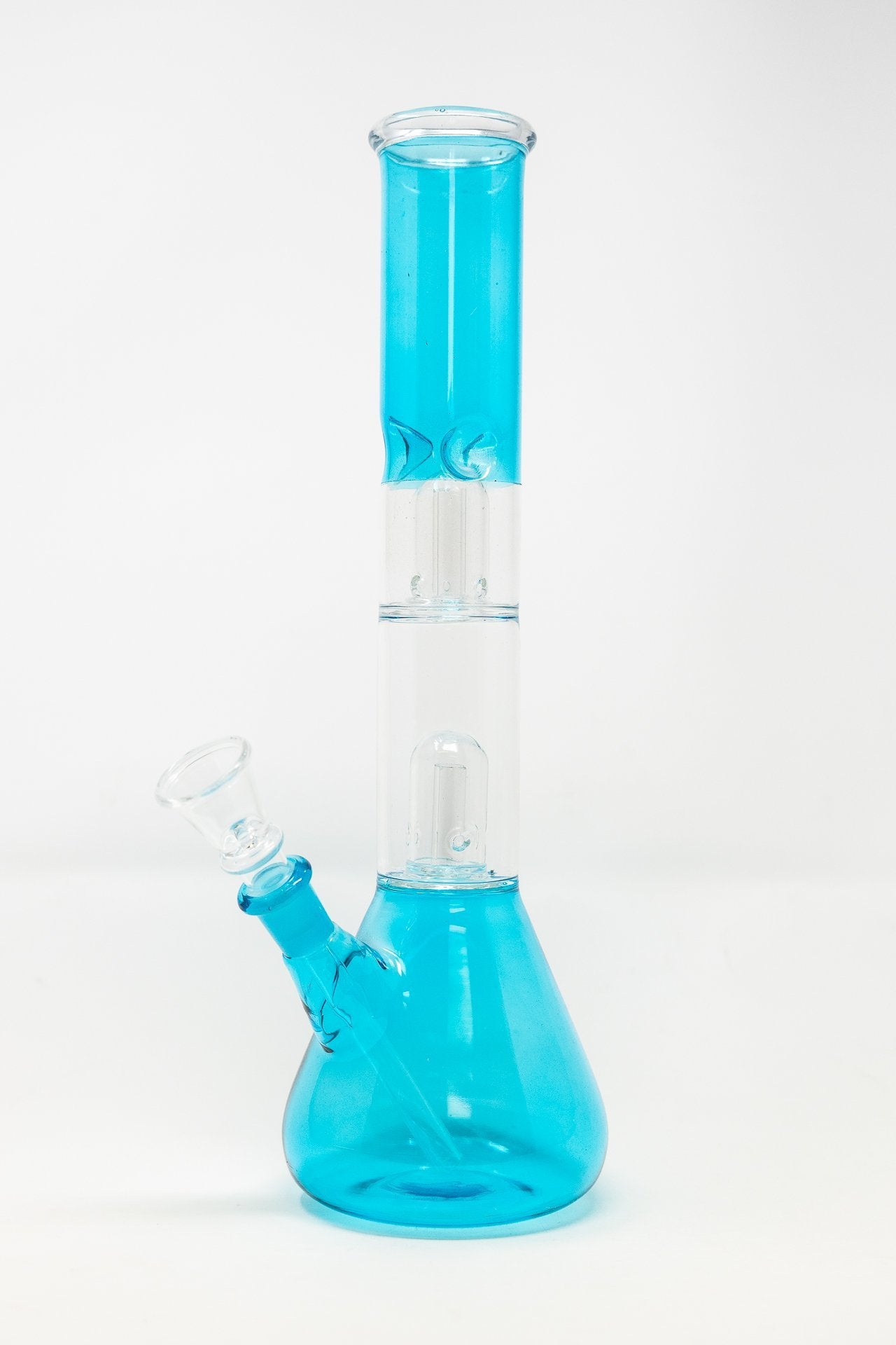 12" Double Percolator Neon Teal Bong