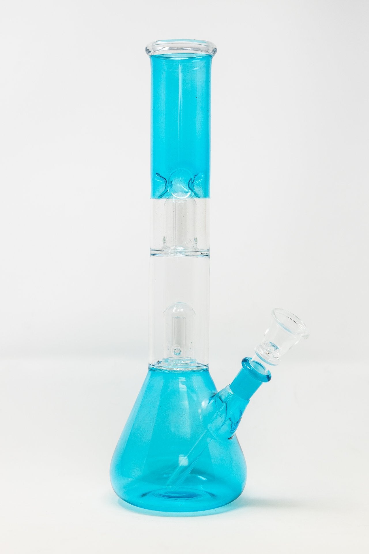 12" Double Percolator Neon Teal Bong