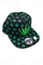 Black Snap Back Leaf Hat