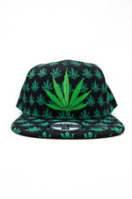 Black Snap Back Leaf Hat