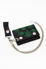 Black Leaf Chain Wallet