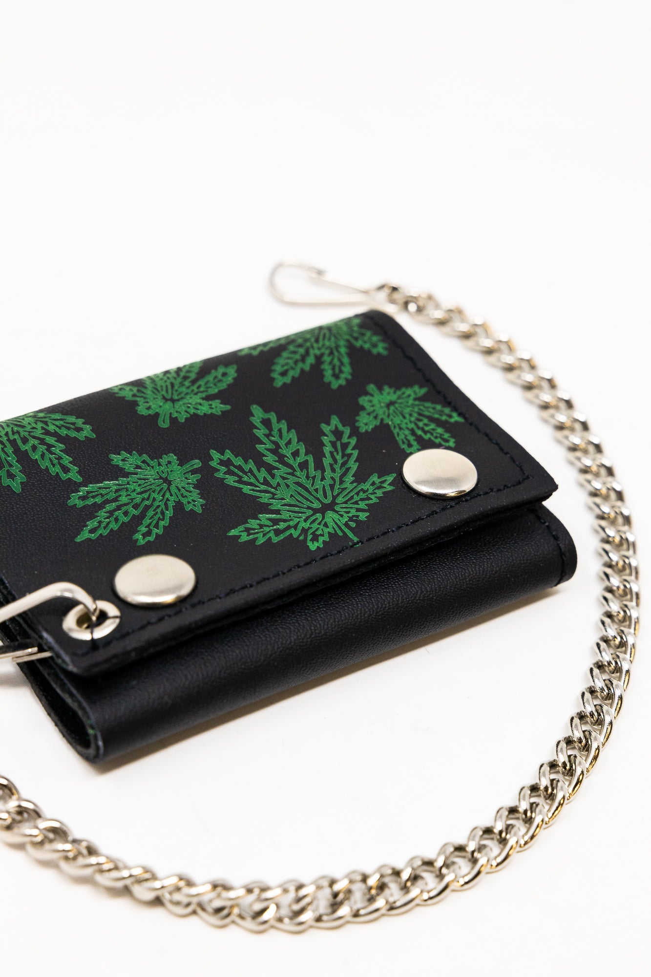 Black Leaf Chain Wallet