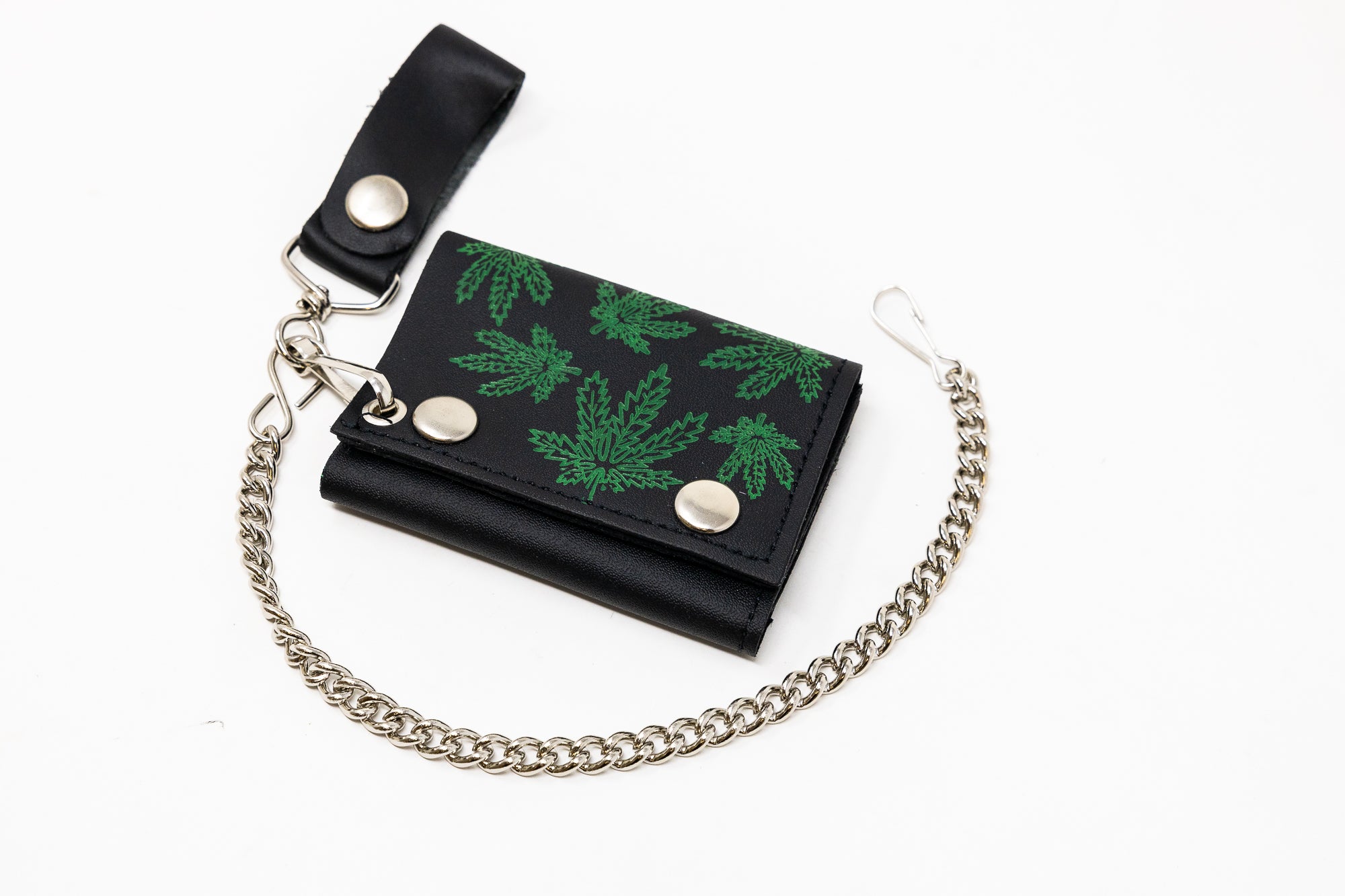 Black Leaf Chain Wallet