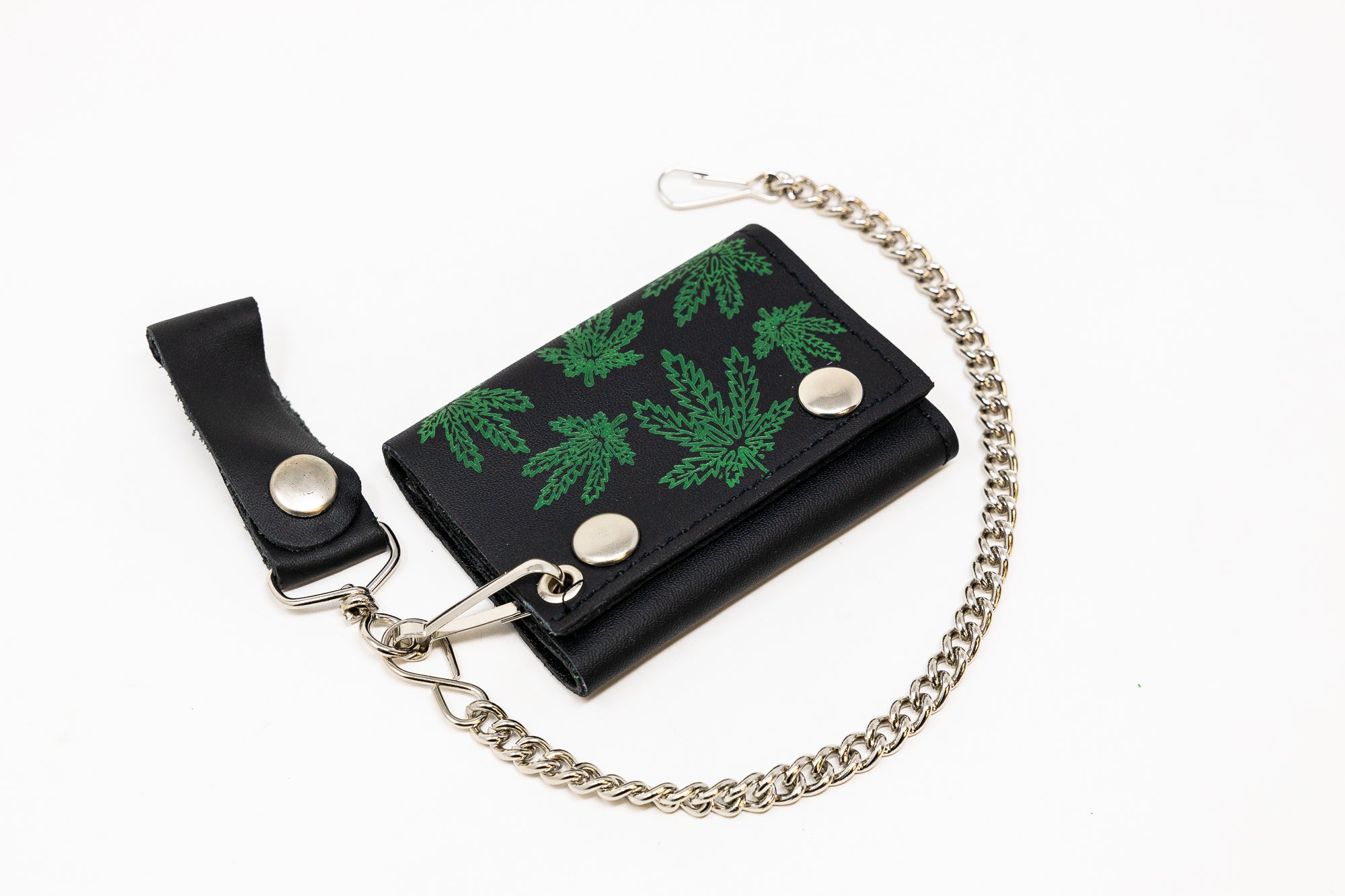 Black Leaf Chain Wallet