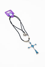 Turqoise Cross Choker Lead Free