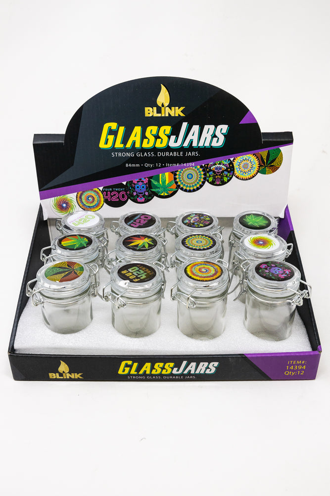 Airtight Glass Jar Container w/ Latch Top - Assorted
