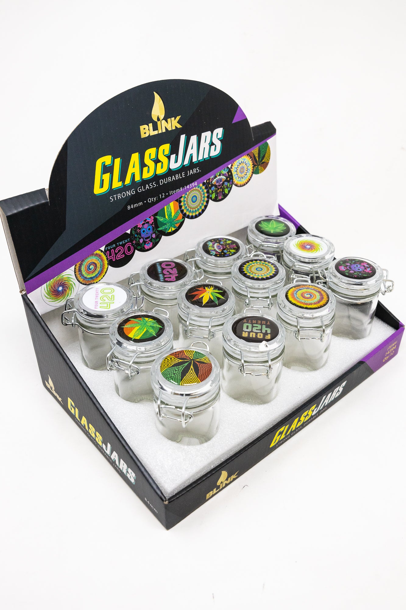 Airtight Glass Jar Container w/ Latch Top - Assorted