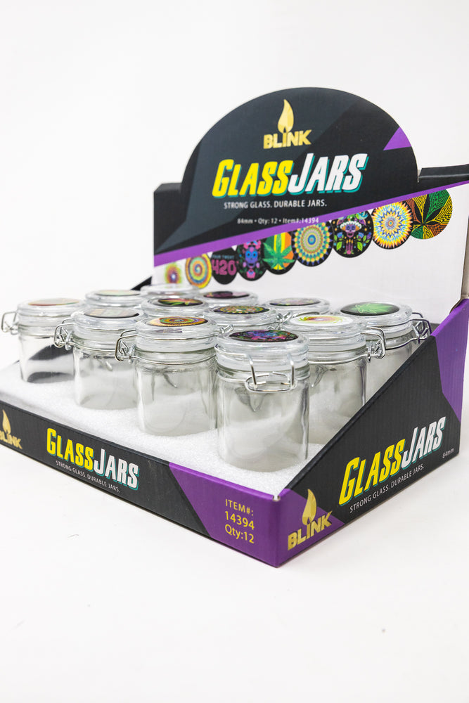 Airtight Glass Jar Container w/ Latch Top - Assorted