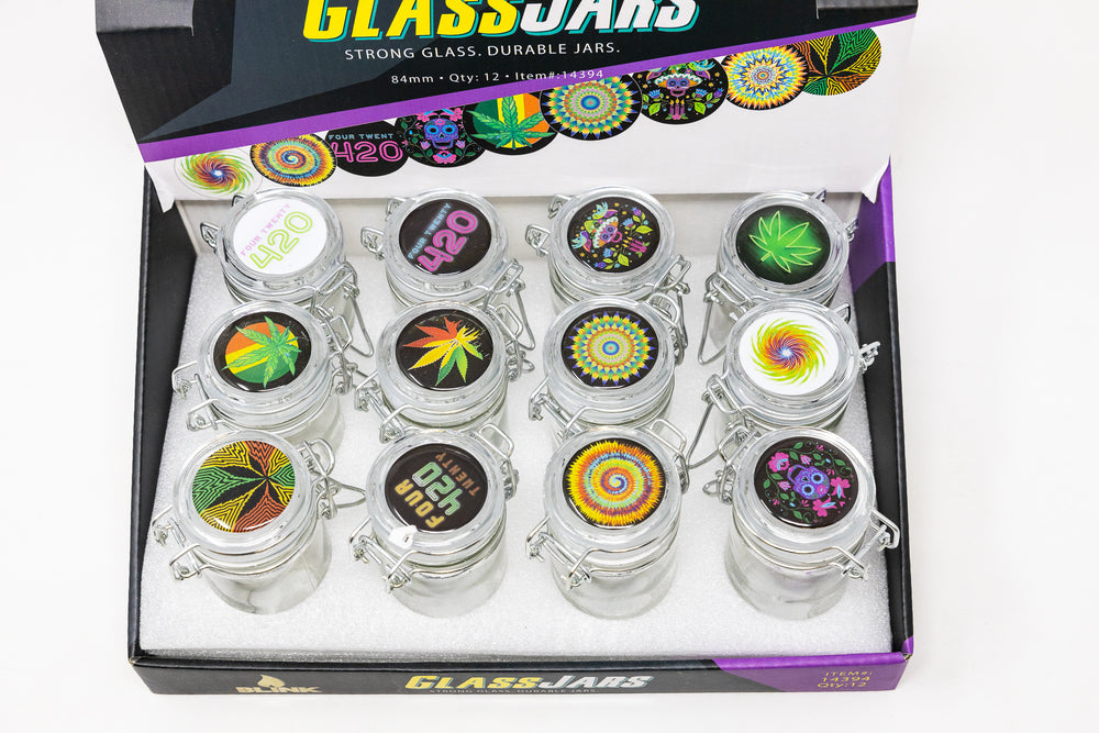 Airtight Glass Jar Container w/ Latch Top - Assorted