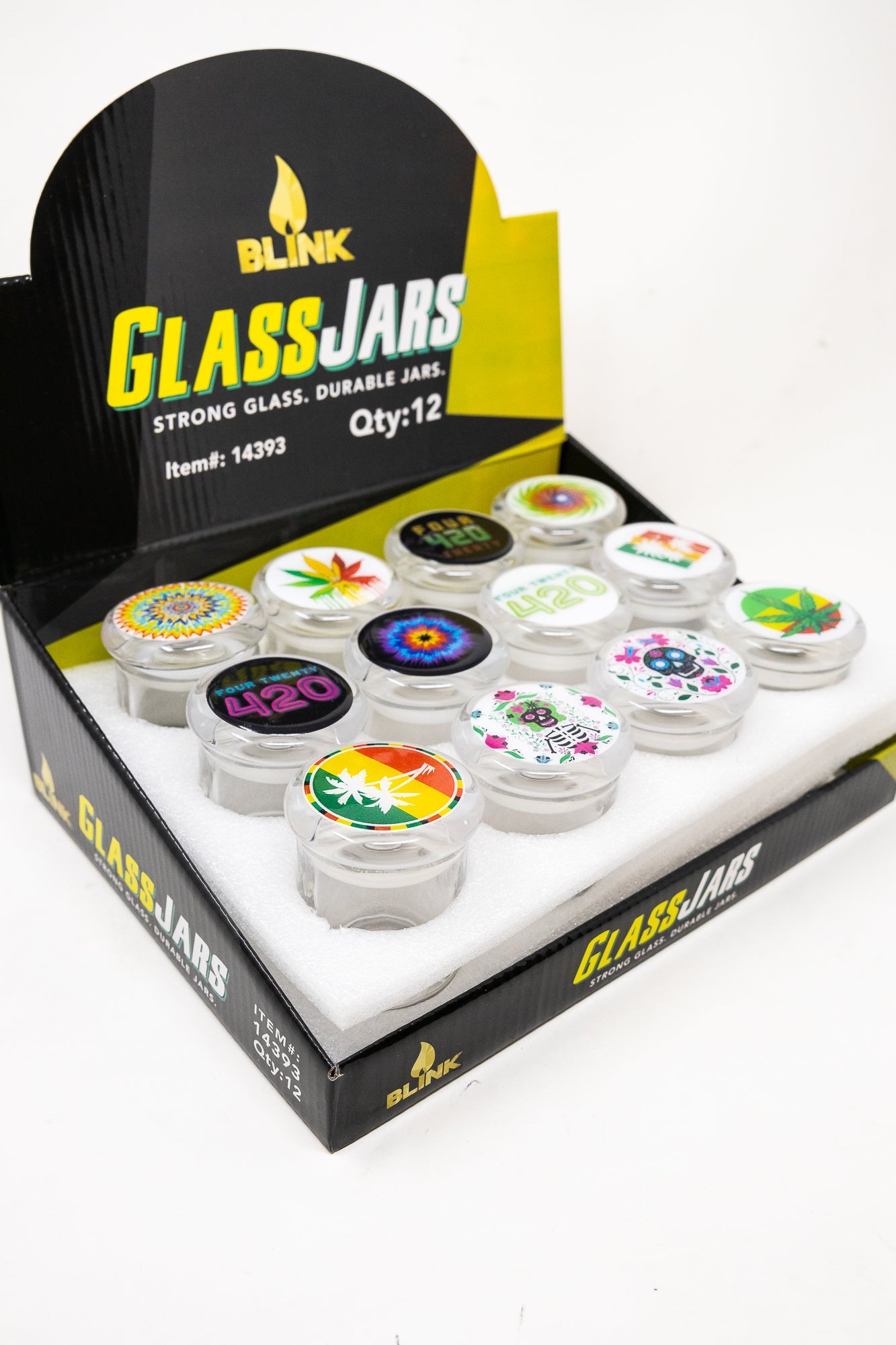 Airtight Glass Jar Container w/ Glass Top - Assorted