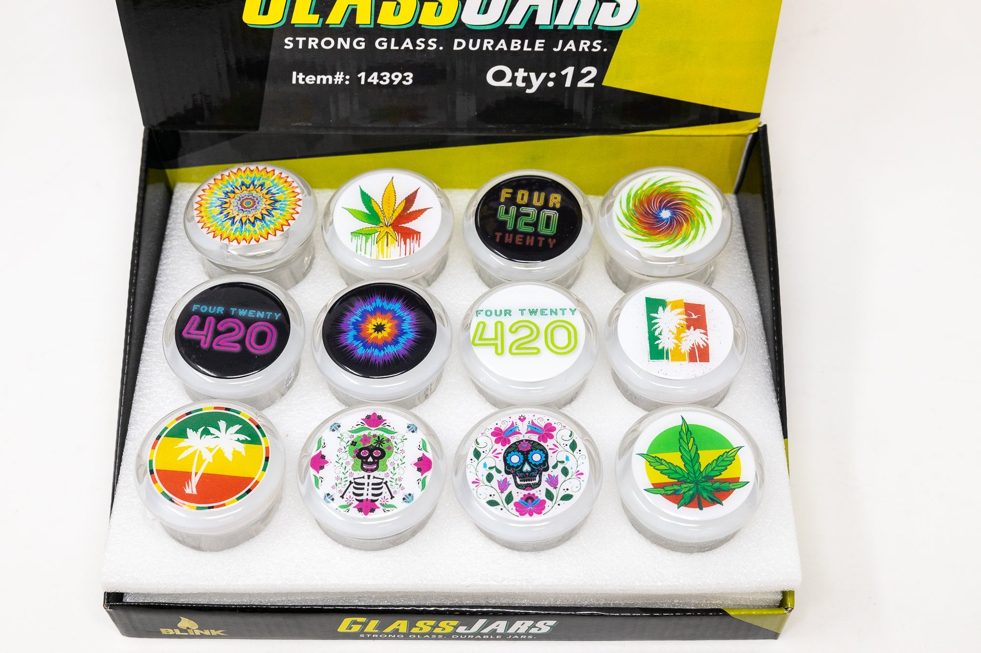 Airtight Glass Jar Container w/ Glass Top - Assorted