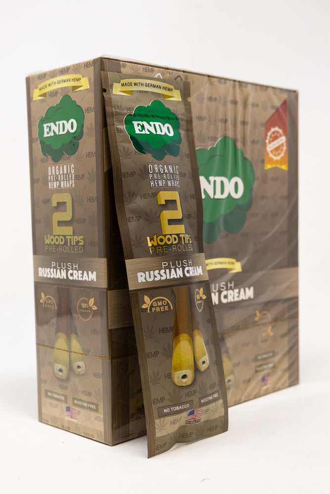 Endo Pre-Roll Wooden Tip Hemp Wrap - Russian Cream