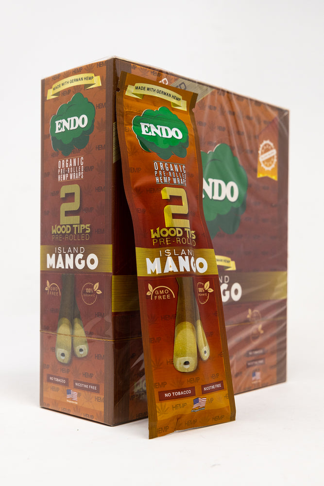Endo Pre-Roll Wooden Tip Hemp Wrap - Mango Island