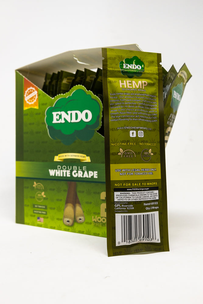 Endo Pre-Roll Wooden Tip Hemp Wrap - Double White Grape