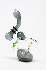 7" Premium Heavy Grey Double Chamber Bubbler w/ Carb Hole