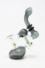 7" Premium Heavy Grey Double Chamber Bubbler w/ Carb Hole