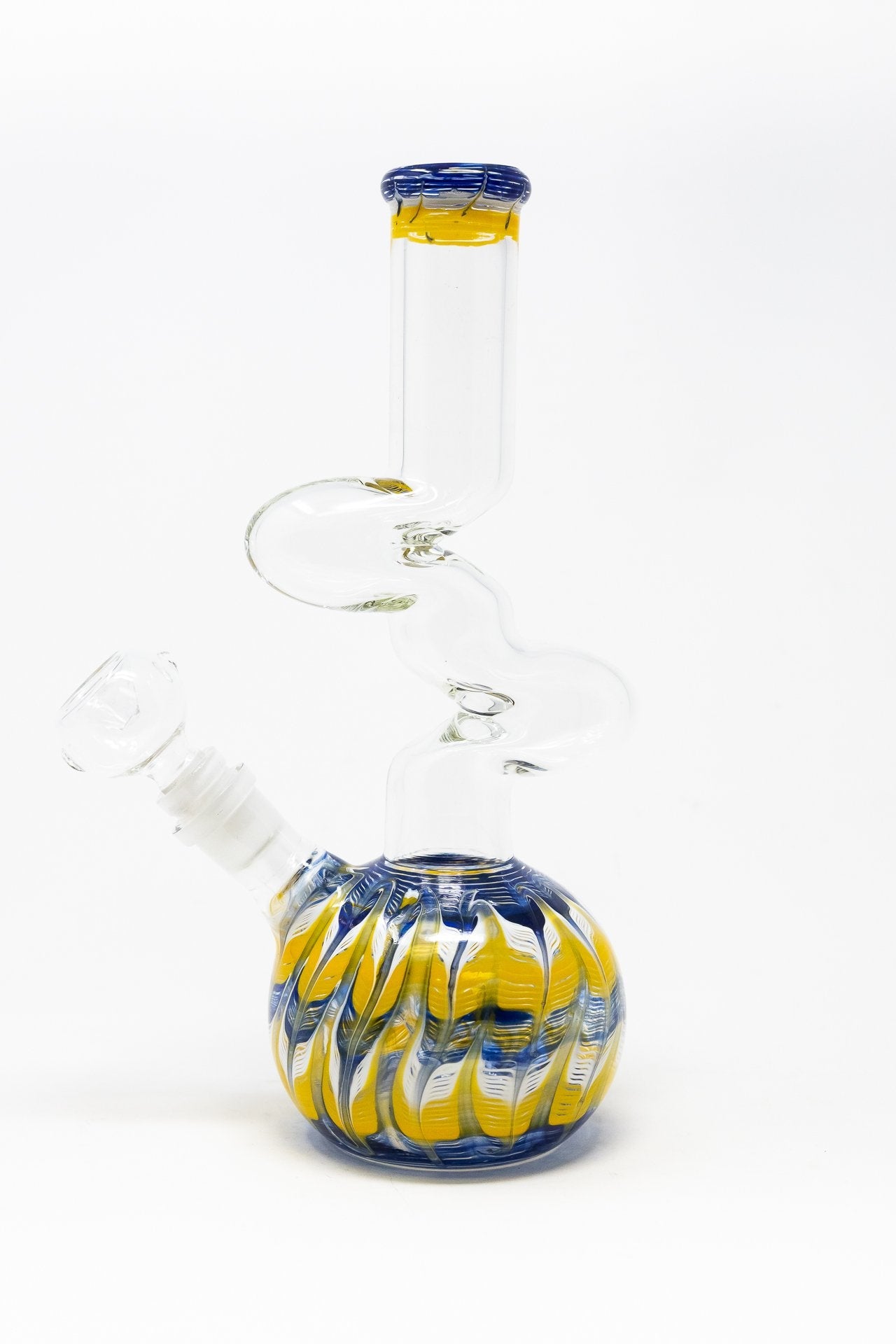 10" Glass Blue & Yellow Designer Zong