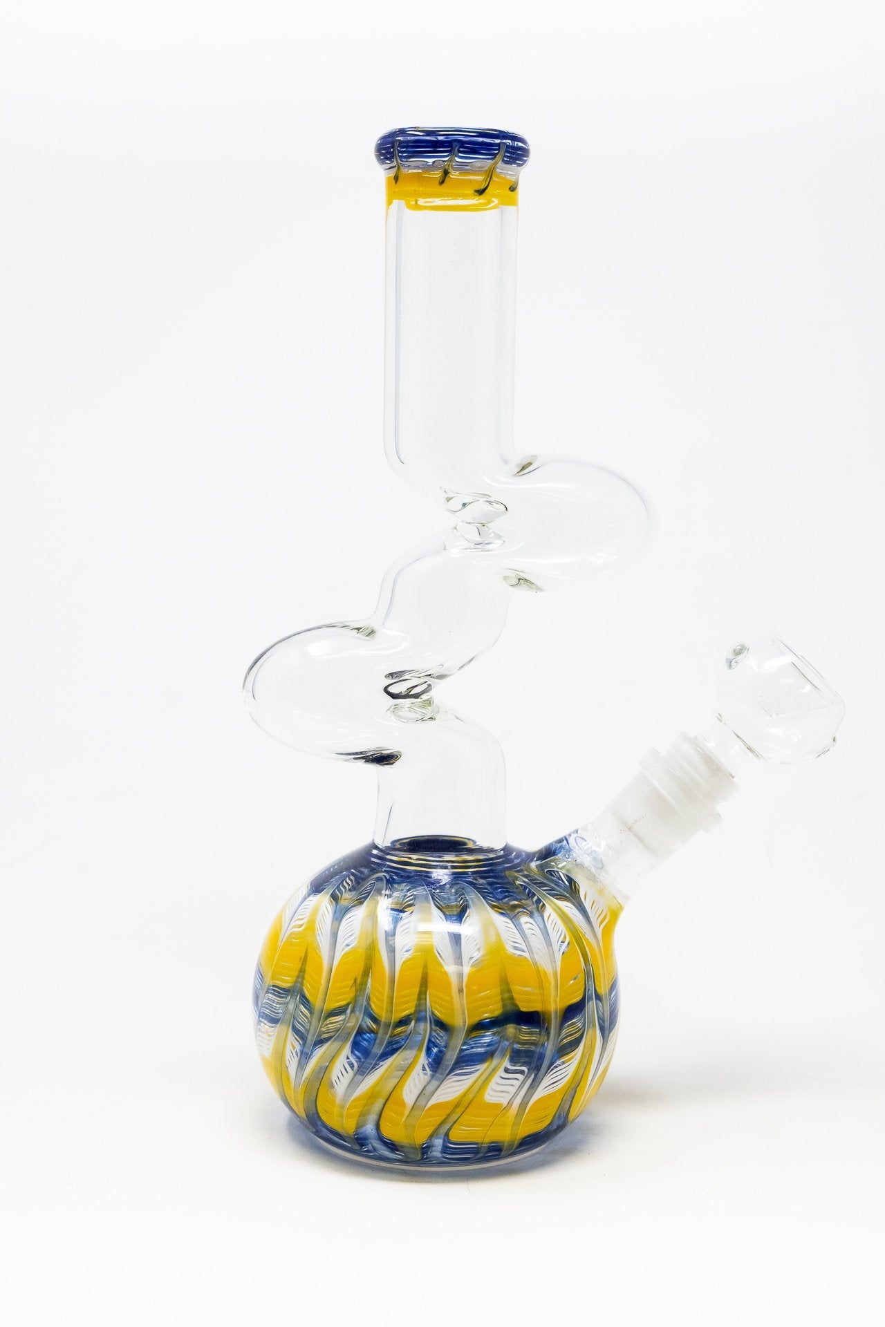 10" Glass Blue & Yellow Designer Zong