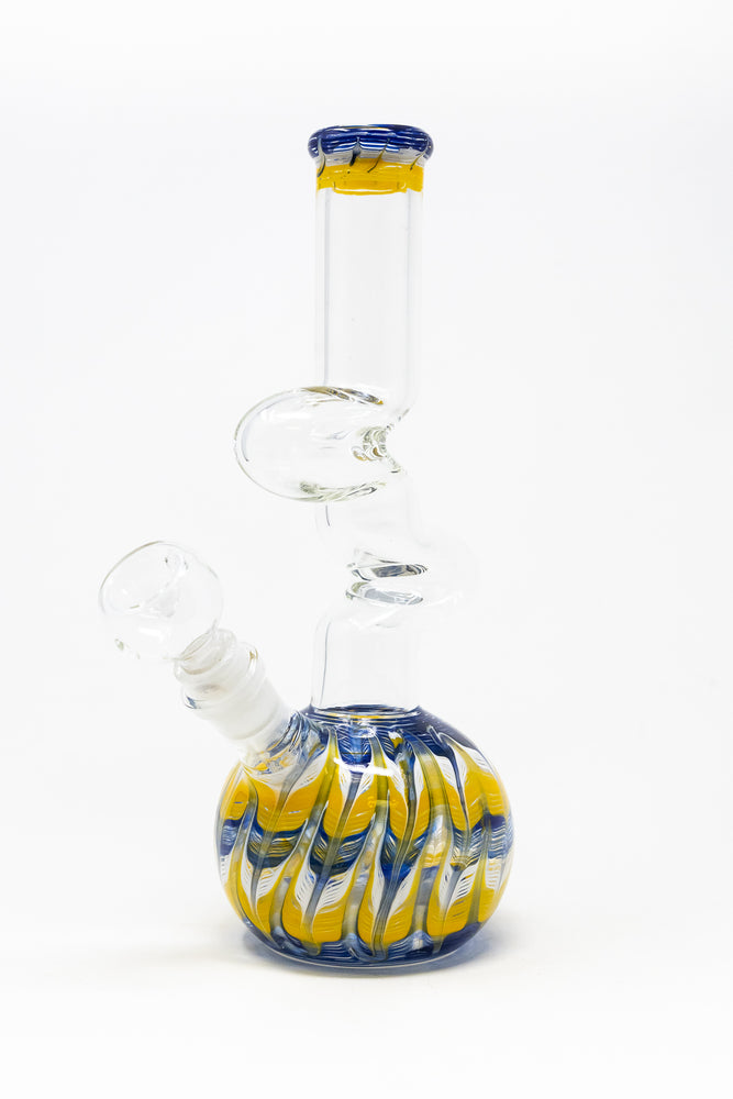 10" Glass Blue & Yellow Designer Zong