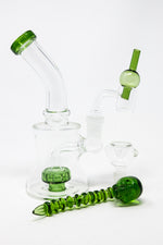 6" Green Shower Bend Dab Rig Combo