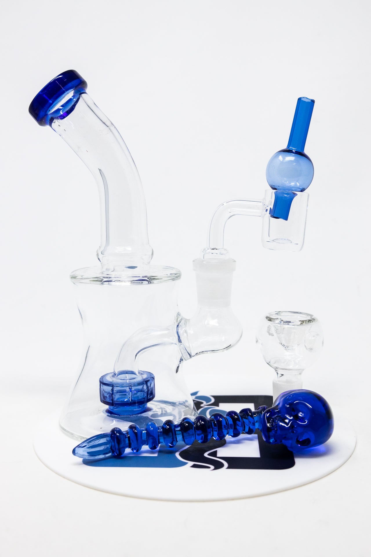 6" Blue Classic Dab Rig Combo Set