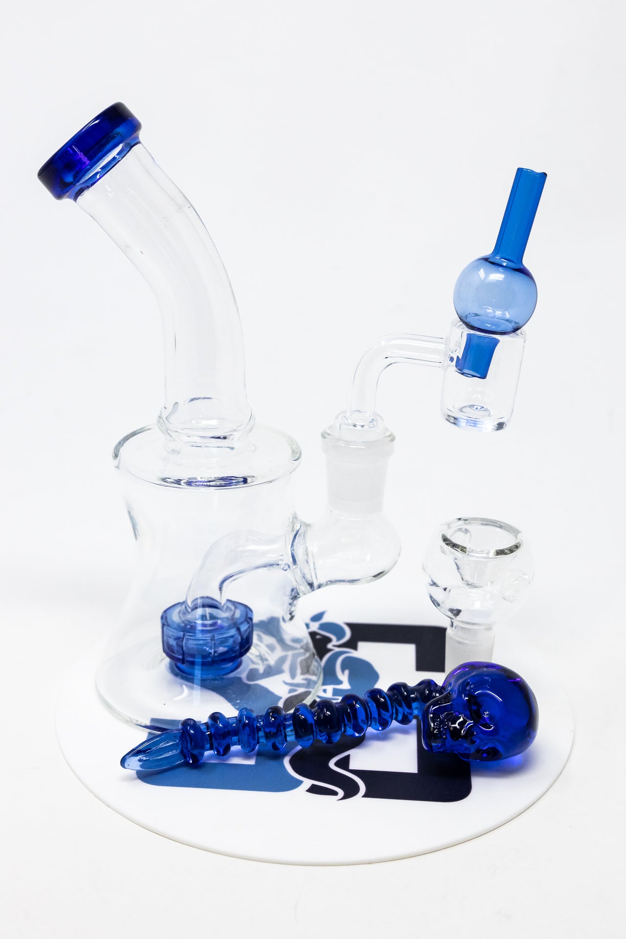 6" Blue Classic Dab Rig Combo Set