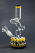 10" Glass Blue & Yellow Designer Zong