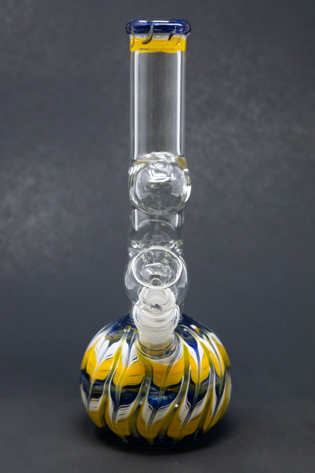 10" Glass Blue & Yellow Designer Zong