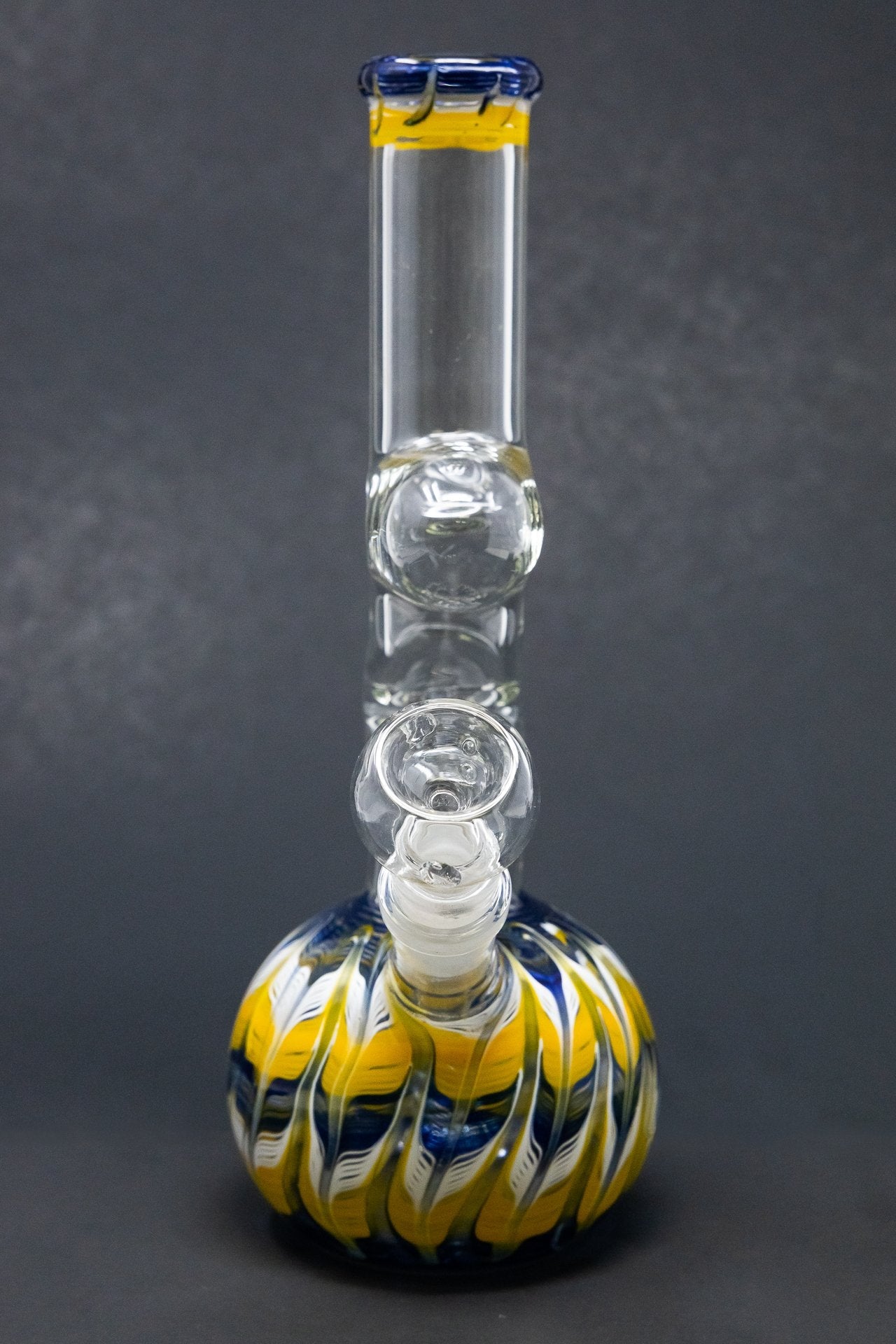 10" Glass Blue & Yellow Designer Zong