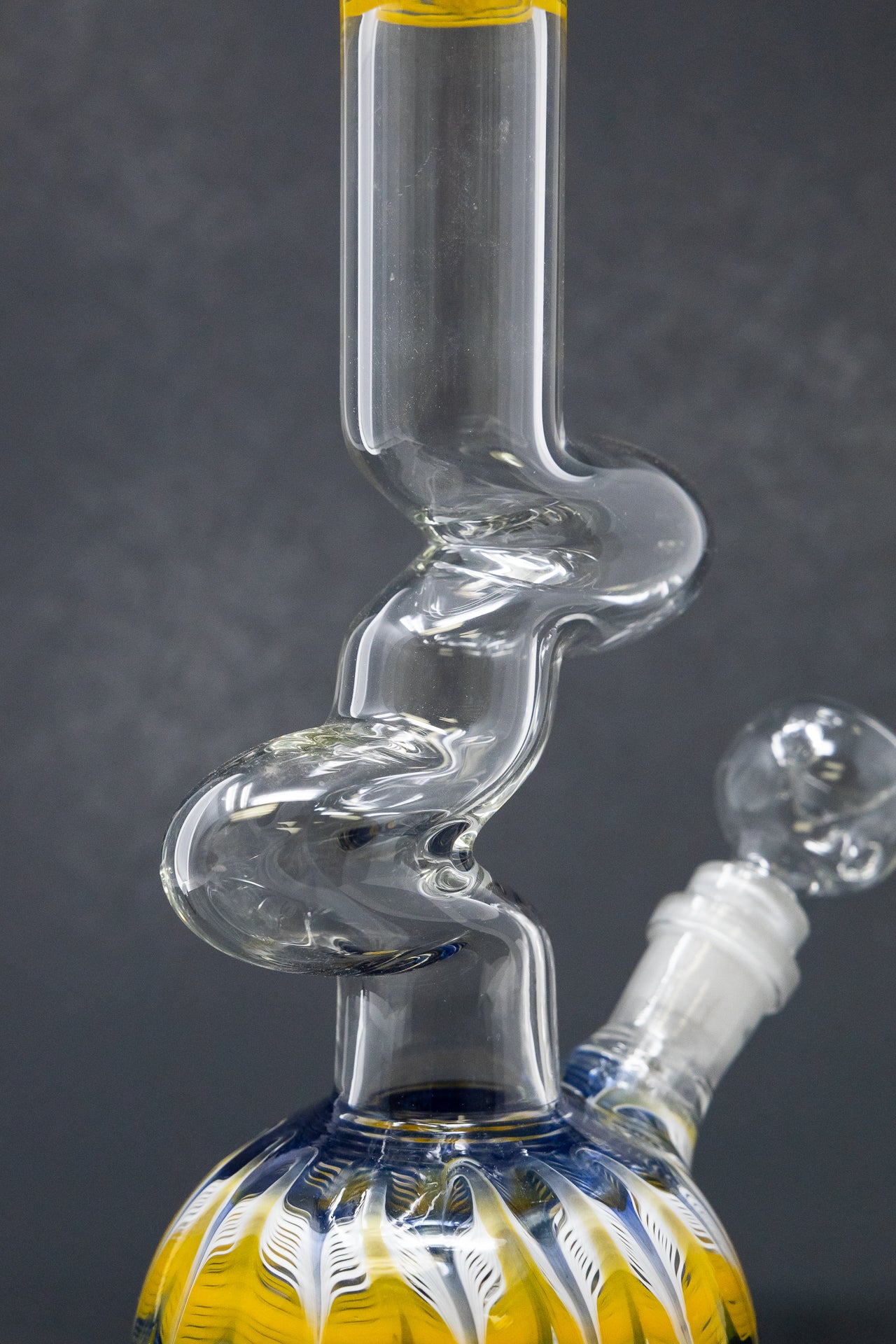 10" Glass Blue & Yellow Designer Zong