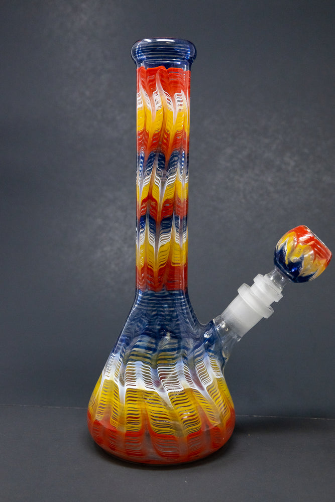 Colorful bong w/ down stem and 14mm bowl 