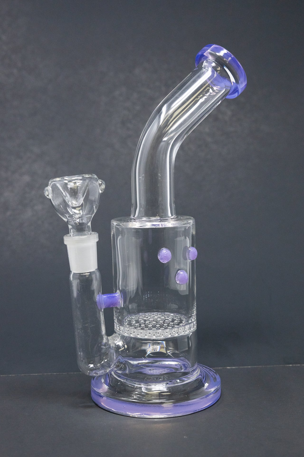 7" Purple Honeycomb Shower Bend Dab Rig