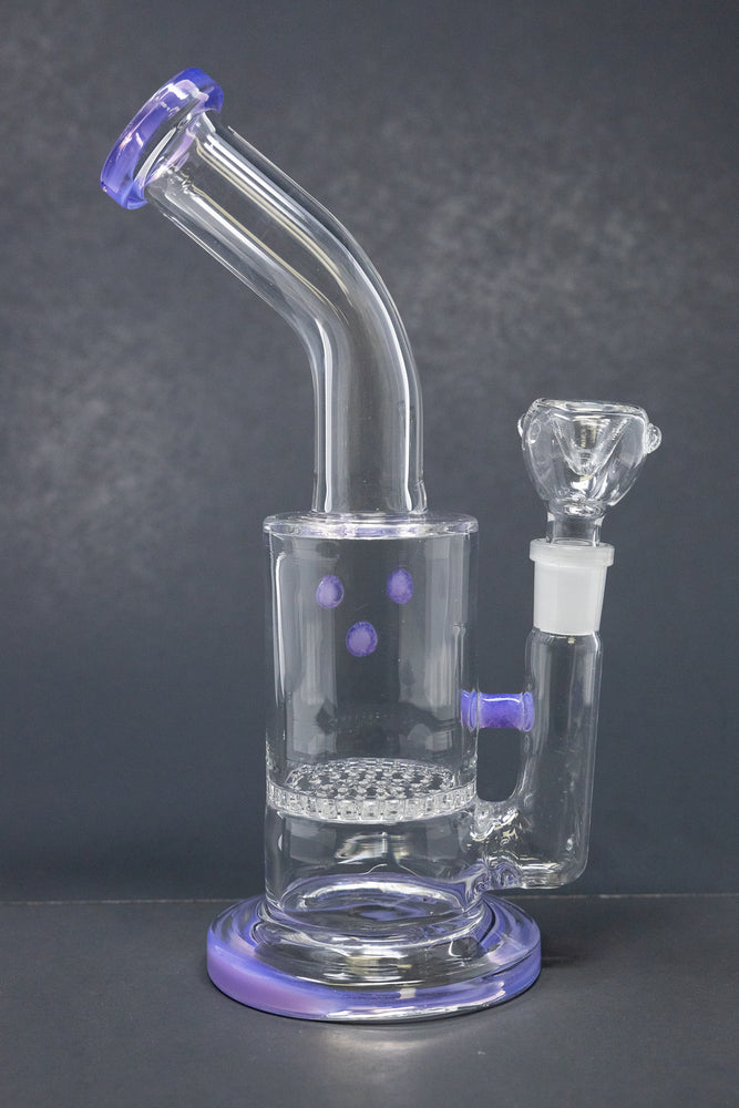 7" Purple Honeycomb Shower Bend Dab Rig