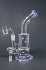 7" Purple Honeycomb Shower Bend Dab Rig