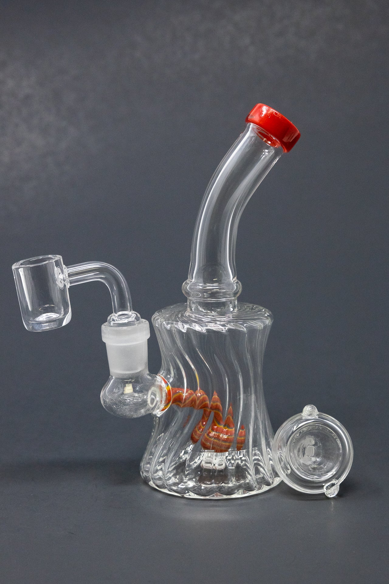 6" Candy Cane Twisted Base Dab Rig