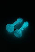 3.5" Spiral Glow in the Dark Spoon Glass Hand Pipe