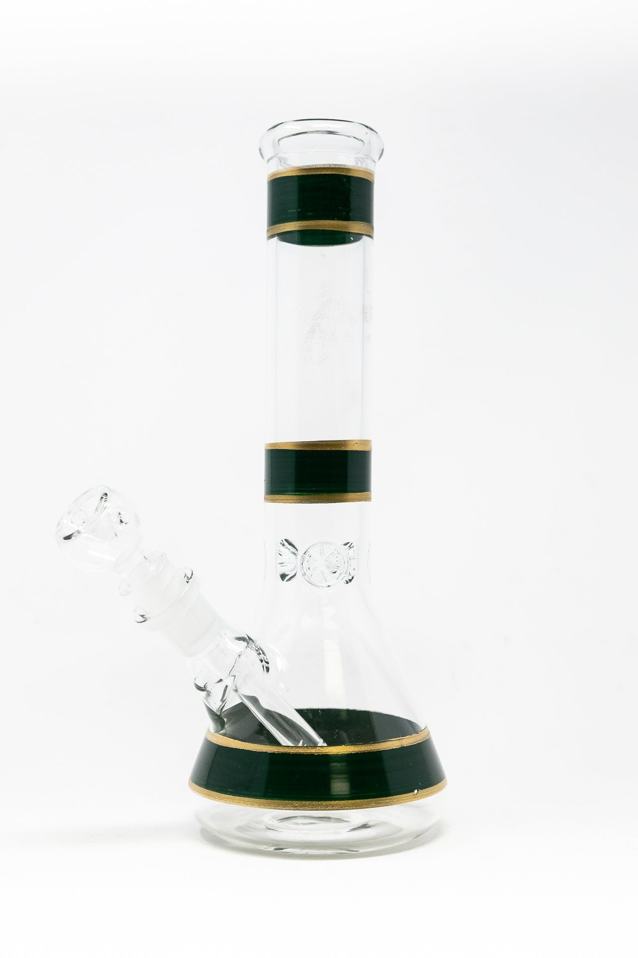 10" Forest Green Stripe Beaker Bong w/ Ice Catcher